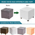 ANWUCHEN Ottoman Cover - Stretch Knitted Jacquard Slipcover - Thick Storage Ottoman Covers - Small White
