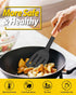 Pack of 2 Silicone Cooking Spatula - Heat Resistant Solid Turner, Non Stick Slotted with Wooden Handle, Ideal Utensils