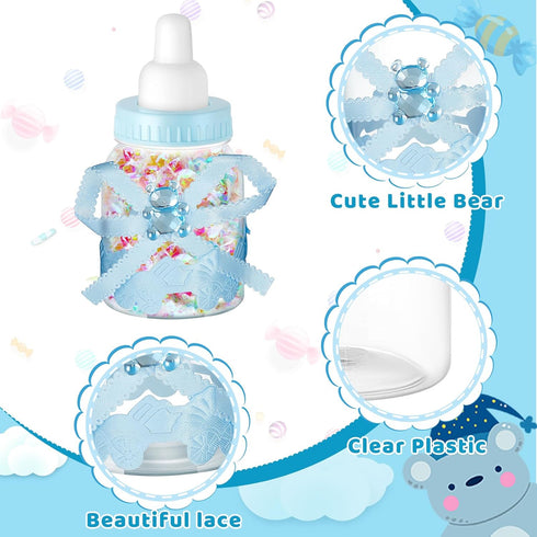 Nuenen 36 Pcs Baby Bottle Party Favors Plastic Mini Milk Bear Bottles for Baby Shower Decorations and Centerpieces