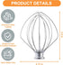 Wire Whip Accessory Replacement for KitchenAid Tilt-Head Stand Mixer, Egg Cream Stirrer & Whipping Egg White