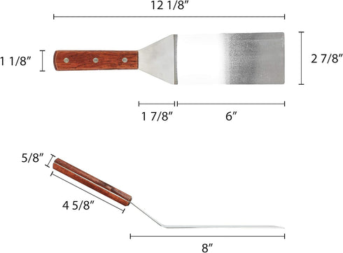Thunder Group 7-1/2-Inch Stainless Steel Turner, Straight Blade BBQ Steak Spatula