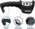 Premium Chef Knife Sharpener, Professional Kitchen 3 Slot Manual Knife Sharpener Kit, Black