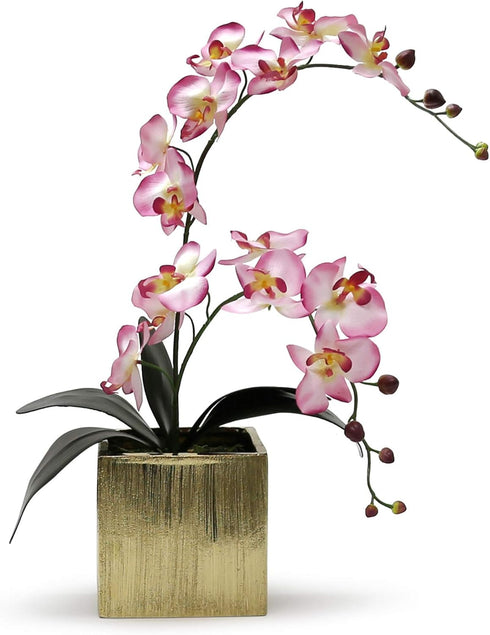 WGV Ceramic Cube Vase Width 4" Height 4" (Fits 3" Pot) - Elegant Modern Block Floral Planter for Home Office Decor