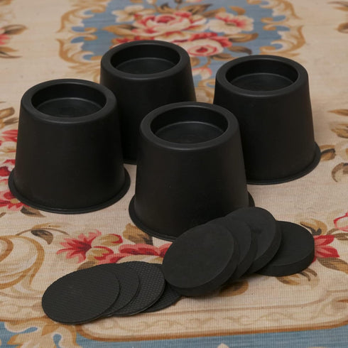 BTSD-home Heavy Duty Round Bed Risers 4 inch Set of 4 Pieces, Lift up to 10000 Pounds, Rise up 3.5 inch (Black)