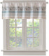 Madison Park Dawn Printed Blue Window Valance, Cotton Rod Pocket Floral Valances, 50X18", Teal