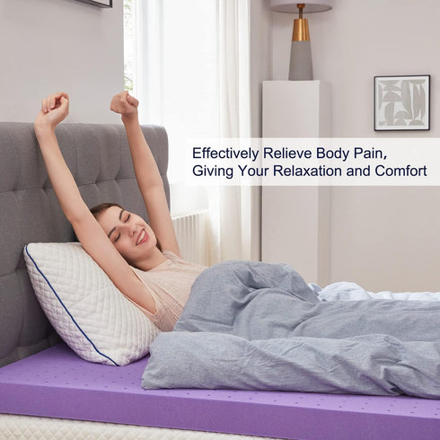 SINWEEK Twin XL Mattress Topper, 2 Inch Gel Memory Foam Bed Topper, Ventilated Soft Mattress Pad, CertiPUR-US