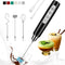 Milk Frother Handheld Rechargeable, Electric Whisk for Coffee, Detachable with 3 Stainless Whisks, Black