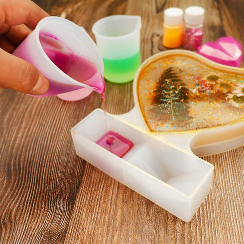 10 PCS 100ml Silicone Measuring Cups for Resin, Non-Stick Mixing Cups with Precise Scale for DIY Craft Jewelry