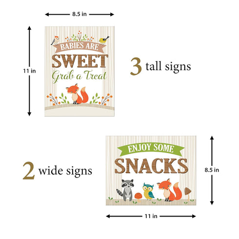 Lillian Rose 5 Piece Woodland Baby Shower Decor Signs