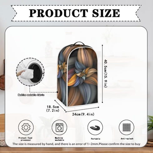 Brown Flower Blender Cover - Dust Proof Washable Small Appliance Cover, Durable Foldable Kitchen Decorations for