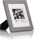 Gallery Solutions 8"x8" Flat Grey Wall Frame with Double White Mat for 5"x5" Photos