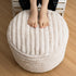 Homlazeezy Pouf Ottoman Stuffed Round for Foot Rest, Faux Fur Poufs with Foam