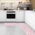 Spring Kitchen Rugs Set of 2 Daisy Flower Door Mat Pink White Floral Non Slip Floor Rugs for Home Kitchen Room Decor Supplies by JarThenaAMCS