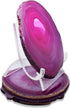 Set 4, 3.5-4" Nature's Decorations Pink Agate Stone Coasters - of Polished Geode Drink Mats for Dining & Coffee Table