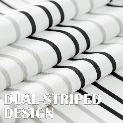 jinchan Black Grey White Striped Shower Curtain, Waterproof Fabric Set with Hooks, 70x72 inches Modern Abstract