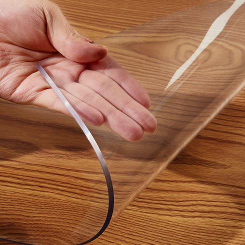 AONCHLIU Clear PVC Table Cover Protector 1.5mm Thick Crystal Plastic Desk Table Cover