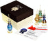NileCart 6 Pack Egyptian Perfume Bottles - 2” Hand Blown with Handmade Golden Decoration for Oils & Essential Oils