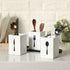 Kathfly 4 Pcs Silverware Caddy Utensil Holder for Countertop Silverware Organizer with Wood Tray Spoon Fork Holder for Kitchen Parties(White)