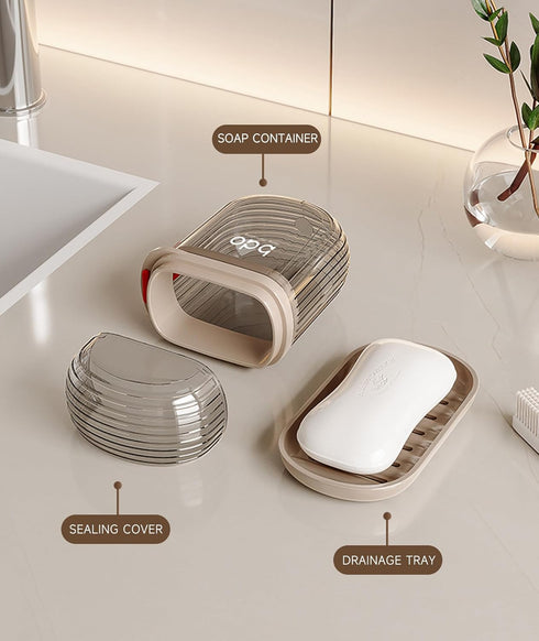 PEISAINOX Travel Soap Case, Leakproof Soap Container with Lid, Portable Bar Soap Holder for Traveling, Soap Dish