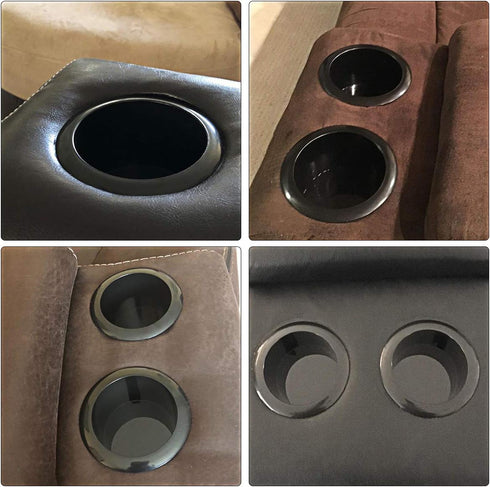 Cup Holder Insert for RV, Boat, Car, Couch, Golf Cart - 2pcs Plastic Universal Drop for Recliner, Pontoon Table (3.34"