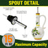 AA Brothers 15oz Hand-Painted Ceramic Olive Oil Dispenser Bottle Decorative Stoneware Cruet with Stainless Steel Spout