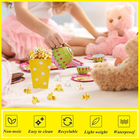 80 Pcs Artificial Resin Popcorn Miniature Figurines, Faux Popcorn with Box for Party DIY Photo Props