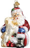 Old World Christmas Ornaments Santa Puppy Love Glass Blown Ornaments for Christmas Tree