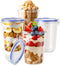 4 Pack Overnight Oats Containers with Lids - 16oz Leak Proof Oatmeal Jars, BPA Free, Reusable Food Storage