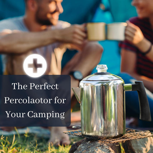 Mixpresso Stainless Steel Coffee Percolator, Stovetop Coffee Pot, 37oz, Excellent for Camping Coffee