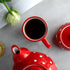 City to Cottage Handmade Red and White Polka Dot Ceramic Coffee Mug, 7 oz / 200ml, Unique Designer Pottery