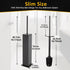 2 Toilet Brush and Holder Floor Standing, Gun Gray with Replaceable Heads, Bathroom Toilet Brush, Freestanding Toilet