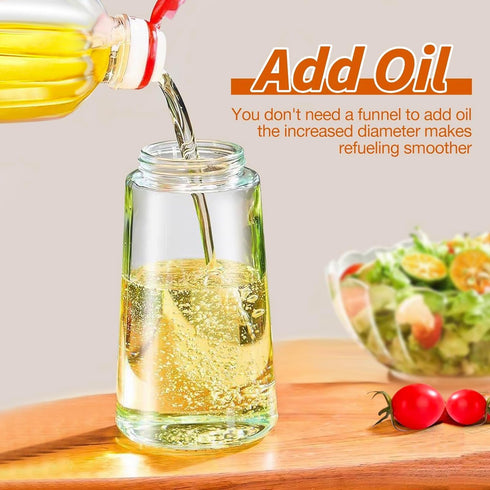 Premium 2-in-1 Oil Sprayer & Dispenser Bottle for Kitchen, 600ml Glass Olive Oil Mister (Green)