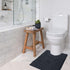 Luxurious 2-Piece Bathroom Rug Set in Charcoal - Chenille Bath Mat + U-Shaped Toilet Mat, Plush Anti-Slip Design