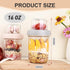 6 Pack 16 OZ Wells Overnight Oats Containers with Lids, Dual Layer Yogurt Containers with Dry and Wet Separation