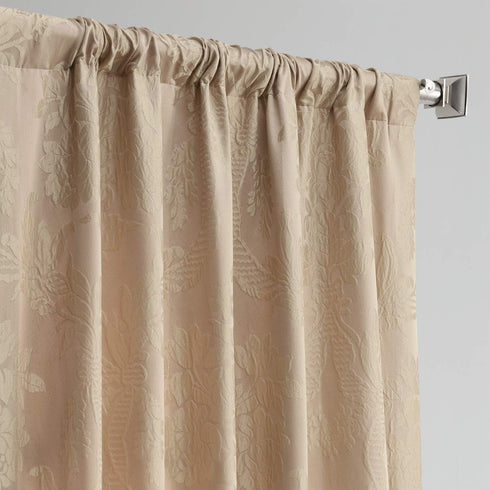 HPD Half Price Drapes Designer Damask Curtains, 96 Inches Long, Faux Silk Room Darkening (1 Panel)