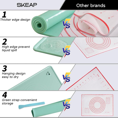 Silicone Baking Mat, 20"X28" Extra Large Non-stick Dough Rolling Mat for Cookies, Multipurpose Countertop Mat