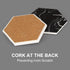 Cool Black Marble Coaster Set with Holder, Hexagon Absorbent Coasters, Modern Ceramic 6 Pack for Beverage Decor