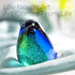 Qf Glass Bird Handmade Blown Glass Figurine, Decorative Ornaments for Home, Blue and Green Paper Weight