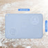Extra Thick Silicone Pastry Mat 24"x16" - Non Stick Food Grade Dough Rolling Mat with Edge Heightening, Blue
