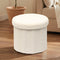 15 Inchs Round Storage Ottoman, Small Foldable Foot Stool with Hidden Storage
