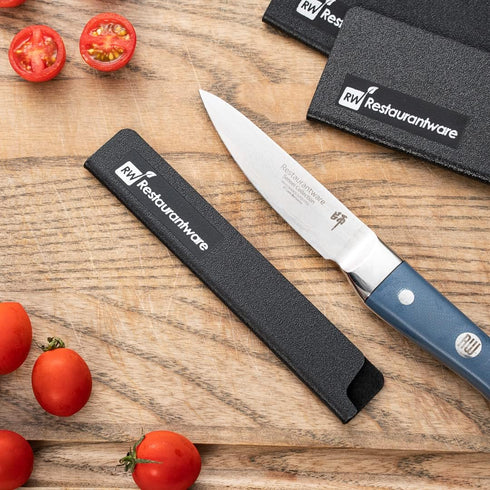 Sensei 6 x 1 Inch Knife Sleeve, Black Plastic Knife Protector for Steak Knife, Durable Cut-Proof