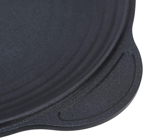 Korean BBQ Grill, Cast Iron Round Non Stick Grill Plate for Induction Cooktop and Stove