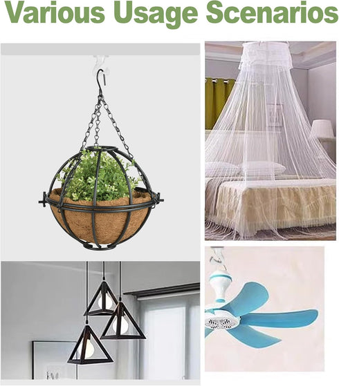 Aidoclip 6 pcs Ceiling Hooks for Hanging Plants,Hanging Hanging Lights Metal Small Hooks,Indoor Outdoor Wall Heavy Duty