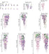 wondever Summer Purple Flower Window Clings, Double-Side Static Wisteria Floral Leaf Glass Sticker Decals for Home