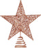 BinaryABC Christmas Tree Topper Star, Glittering Christmas Tree Decoration Ornaments, 20cm (Rose Gold)