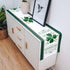 Linen Burlap Table Runner 13"x120", St. Patrick's Day Irish Lucky Shamrock Leaves Dresser Scarve, Non-Slip Farmhouse