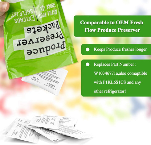 AMI PARTS W10346771A Produce Preserver Replacement Part for Refrigerators - 4 replacements, 8 packs