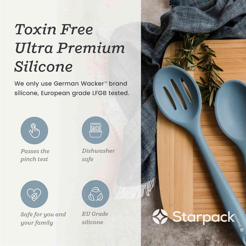 Starpack 'Let it Drain' XL Silicone Slotted Spoon, Large Heat Resistant Cooking Spoon