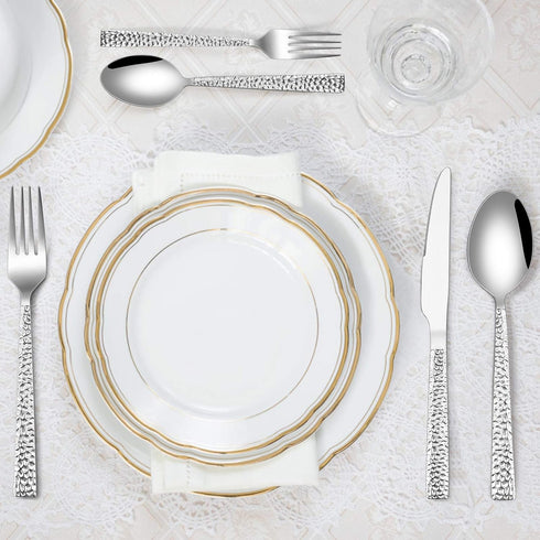 HaWare Hammered Silverware Set, 20-Piece Stainless Steel Flatware for 4, Dishwasher Safe Tableware Set