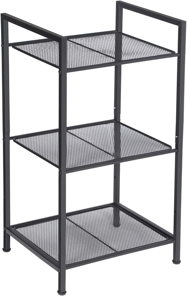 SONGMICS 3-Tier Storage Rack, Bathroom Shelf, Extendable Plant Stand with Adjustable Shelf,